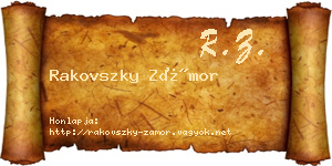 Rakovszky Zámor névjegykártya